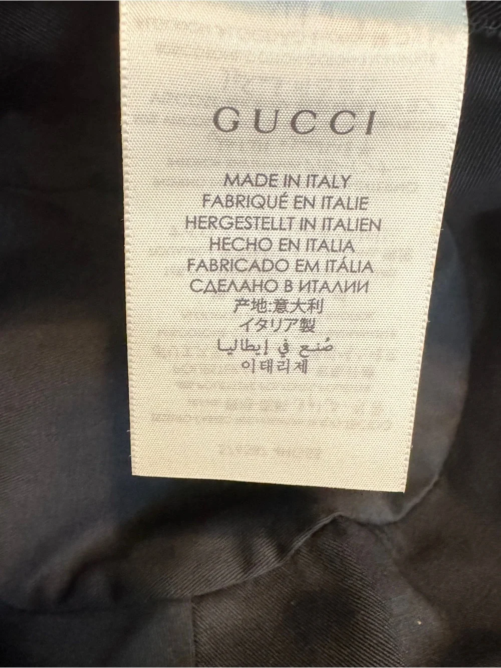 Gucci Black GG Monogram Bucket Hat with Gold Double-G